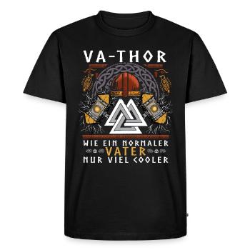 Vathor - Fête des pères Cadeau Fête des Pères Viking - T-shirt Premium bio Homme - noir - Devant - Nico (187cm)