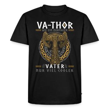 Vathor - Fête des pères Cadeau Fête des Pères Viking - T-shirt Premium bio Homme - noir - Devant - Nico (187cm)