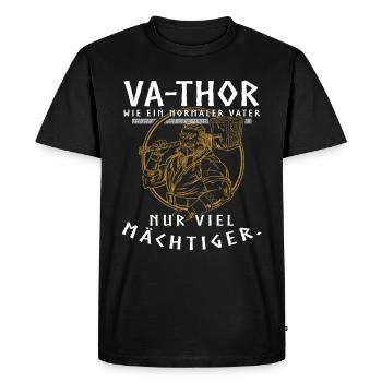 Vathor - Fête des pères Cadeau Fête des Pères Viking - T-shirt Premium bio Homme - noir - Devant - Nico (187cm)