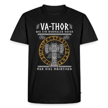 Vathor - Father's Day Father's Day Gift Viking - Men's Premium Organic T-Shirt - black - Front - Nico (187cm)
