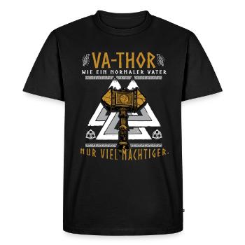 Vathor - Father's Day Father's Day Gift Viking - Men's Premium Organic T-Shirt - black - Front - Nico (187cm)
