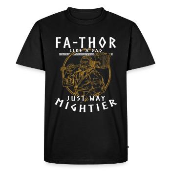 Vathor - Fête des pères Cadeau Fête des Pères Viking - T-shirt Premium bio Homme - noir - Devant - Nico (187cm)