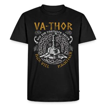 Vathor - Father's Day Father's Day Gift Viking - Men's Premium Organic T-Shirt - black - Front - Nico (187cm)