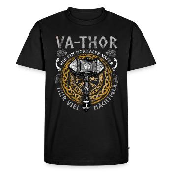 Vathor - Fête des pères Cadeau Fête des Pères Viking - T-shirt Premium bio Homme - noir - Devant - Nico (187cm)