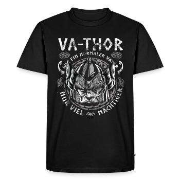 Vathor - Fête des pères Cadeau Fête des Pères Viking - T-shirt Premium bio Homme - noir - Devant - Nico (187cm)