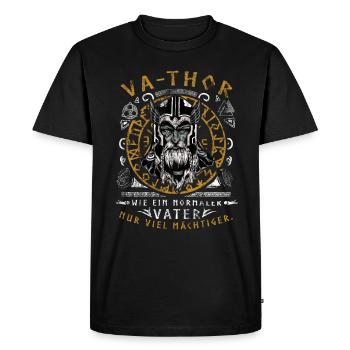 Vathor - Fête des pères Cadeau Fête des Pères Viking - T-shirt Premium bio Homme - noir - Devant - Nico (187cm)