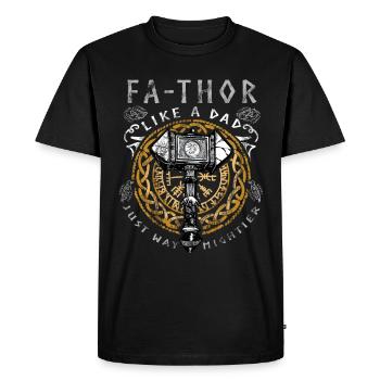 Vathor - Fête des pères Cadeau Fête des Pères Viking - T-shirt Premium bio Homme - noir - Devant - Nico (187cm)