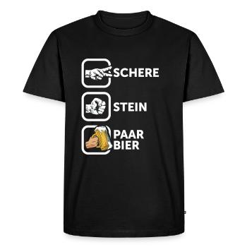Des ciseaux, de la pierre, une paire, de la bière - la tenue parfaite - T-shirt Premium bio Homme - noir - Devant - Nico (187cm)
