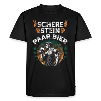 Des ciseaux, de la pierre, une paire, de la bière - la tenue parfaite - T-shirt Premium bio Homme - noir - Devant - Nico (187cm)