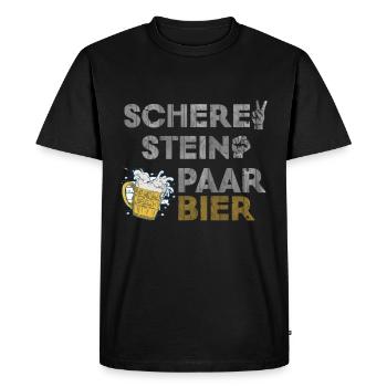 Des ciseaux, de la pierre, une paire, de la bière - la tenue parfaite - T-shirt Premium bio Homme - noir - Devant - Nico (187cm)
