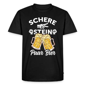 Des ciseaux, de la pierre, une paire, de la bière - la tenue parfaite - T-shirt Premium bio Homme - noir - Devant - Nico (187cm)