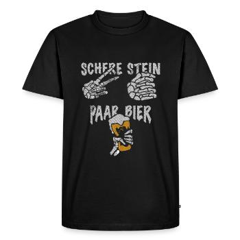 Des ciseaux, de la pierre, une paire, de la bière - la tenue parfaite - T-shirt Premium bio Homme - noir - Devant - Nico (187cm)