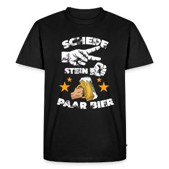 Des ciseaux, de la pierre, une paire, de la bière - la tenue parfaite - T-shirt Premium bio Homme - noir - Devant - Nico (187cm)