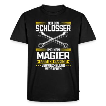 I'm a locksmith and not a magician - Men's Premium Organic T-Shirt - black - Front - Nico (187cm)