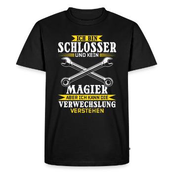 I'm a locksmith and not a magician - Men's Premium Organic T-Shirt - black - Front - Nico (187cm)