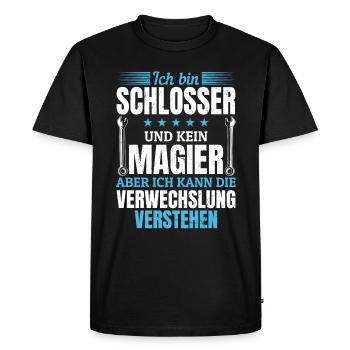 I'm a locksmith and not a magician - Men's Premium Organic T-Shirt - black - Front - Nico (187cm)