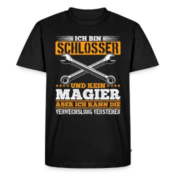I'm a locksmith and not a magician - Men's Premium Organic T-Shirt - black - Front - Nico (187cm)