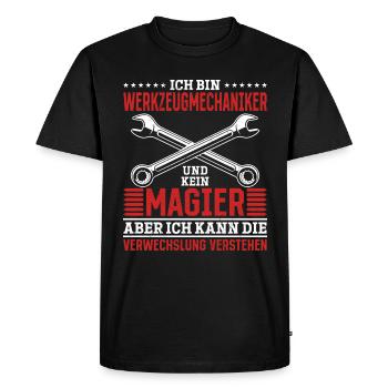 I'm a toolmaker and not a magician - Men's Premium Organic T-Shirt - black - Front - Nico (187cm)