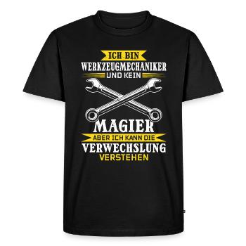 I'm a toolmaker and not a magician - Men's Premium Organic T-Shirt - black - Front - Nico (187cm)