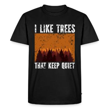 Silent Trees Humorous Silence - Men's Premium Organic T-Shirt - black - Front - Nico (187cm)
