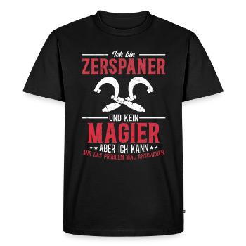 La précision au lieu de la magie - T-shirt Premium bio Homme - noir - Devant - Nico (187cm)