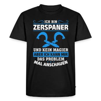 La précision au lieu de la magie - T-shirt Premium bio Homme - noir - Devant - Nico (187cm)