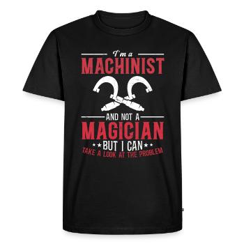 La précision au lieu de la magie - T-shirt Premium bio Homme - noir - Devant - Nico (187cm)