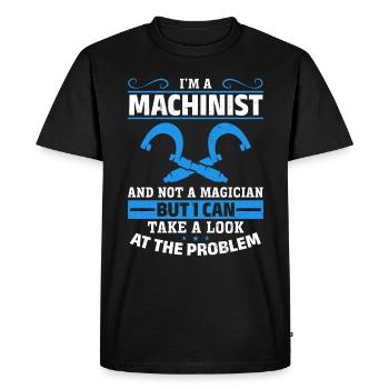 La précision au lieu de la magie - T-shirt Premium bio Homme - noir - Devant - Nico (187cm)