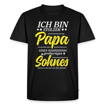 Fier papa T-Shirt cadeau de fils - T-shirt Premium bio Homme - noir - Devant - Nico (187cm)