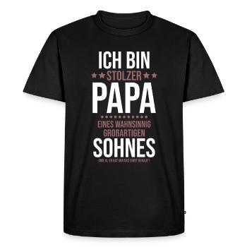 Fier papa T-Shirt cadeau de fils - T-shirt Premium bio Homme - noir - Devant - Nico (187cm)