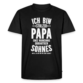 Fier papa T-Shirt cadeau de fils - T-shirt Premium bio Homme - noir - Devant - Nico (187cm)