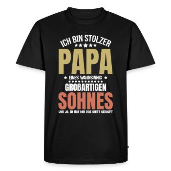 Fier papa T-Shirt cadeau de fils - T-shirt Premium bio Homme - noir - Devant - Nico (187cm)