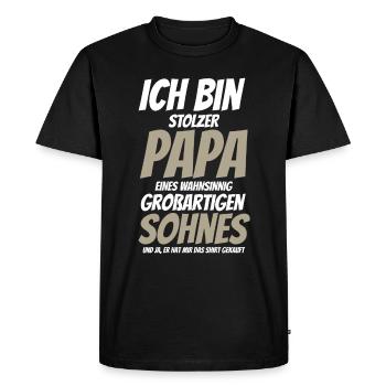 Fier papa T-Shirt cadeau de fils - T-shirt Premium bio Homme - noir - Devant - Nico (187cm)