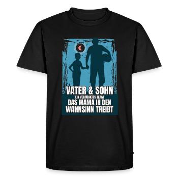 Père et fils, un look de partenaire d’équipe fou - T-shirt Premium bio Homme - noir - Devant - Nico (187cm)