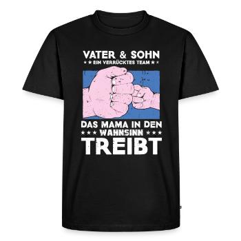 Père et fils, un look de partenaire d’équipe fou - T-shirt Premium bio Homme - noir - Devant - Nico (187cm)
