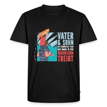 Père et fils, un look de partenaire d’équipe fou - T-shirt Premium bio Homme - noir - Devant - Nico (187cm)