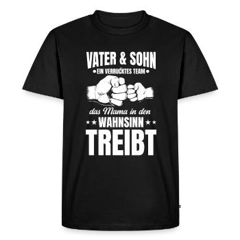 Père et fils, un look de partenaire d’équipe fou - T-shirt Premium bio Homme - noir - Devant - Nico (187cm)