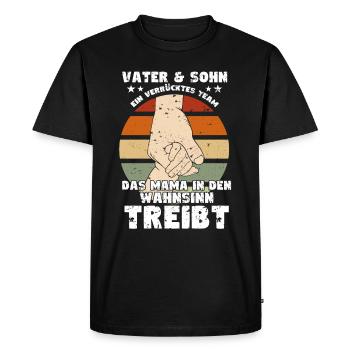 Père et fils, un look de partenaire d’équipe fou - T-shirt Premium bio Homme - noir - Devant - Nico (187cm)