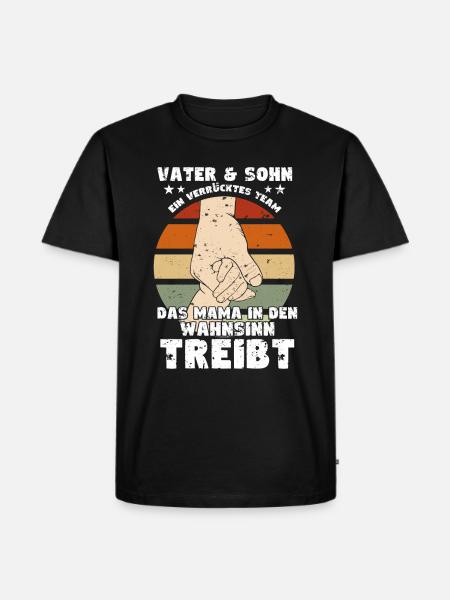 Padre e figlio un pazzo look da partner di squadra - Maglietta ecologica premium da uomo - nero