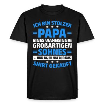 Fier papa T-Shirt cadeau de fils - T-shirt Premium bio Homme - noir - Devant - Nico (187cm)