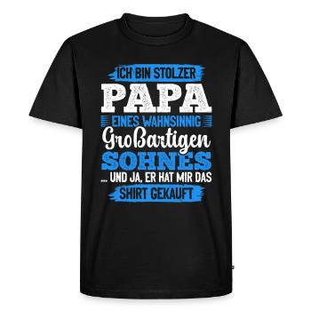 Fier papa T-Shirt cadeau de fils - T-shirt Premium bio Homme - noir - Devant - Nico (187cm)