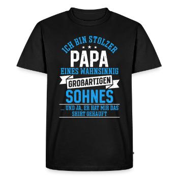 Fier papa T-Shirt cadeau de fils - T-shirt Premium bio Homme - noir - Devant - Nico (187cm)