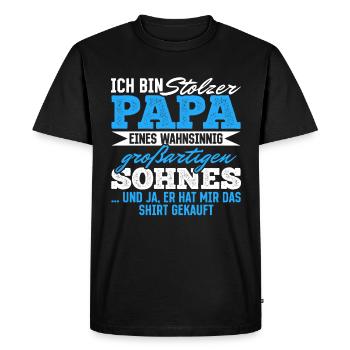 Fier papa T-Shirt cadeau de fils - T-shirt Premium bio Homme - noir - Devant - Nico (187cm)
