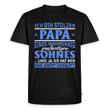 Fier papa T-Shirt cadeau de fils - T-shirt Premium bio Homme - noir - Devant - Nico (187cm)