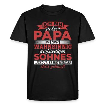 Fier papa T-Shirt cadeau de fils - T-shirt Premium bio Homme - noir - Devant - Nico (187cm)