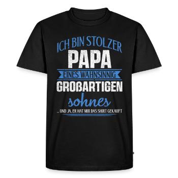 T-shirt Proud Dad de Son - T-shirt Premium bio Homme - noir - Devant - Nico (187cm)
