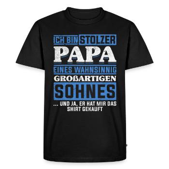T-shirt Proud Dad cadeau de Son - T-shirt Premium bio Homme - noir - Devant - Nico (187cm)