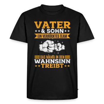 Father & Son Strong & Hilarious Together - Men's Premium Organic T-Shirt - black - Front - Nico (187cm)