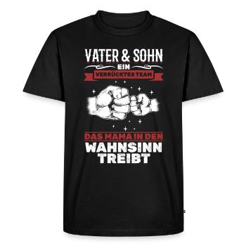 Father & Son Strong & Hilarious Together - Men's Premium Organic T-Shirt - black - Front - Nico (187cm)