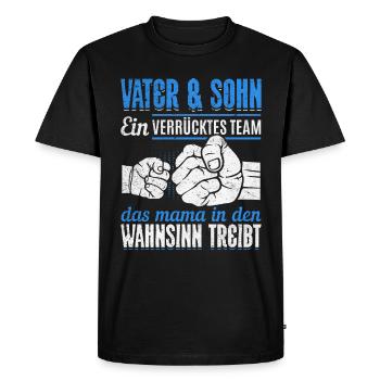 Father & Son Strong & Hilarious Together - Men's Premium Organic T-Shirt - black - Front - Nico (187cm)